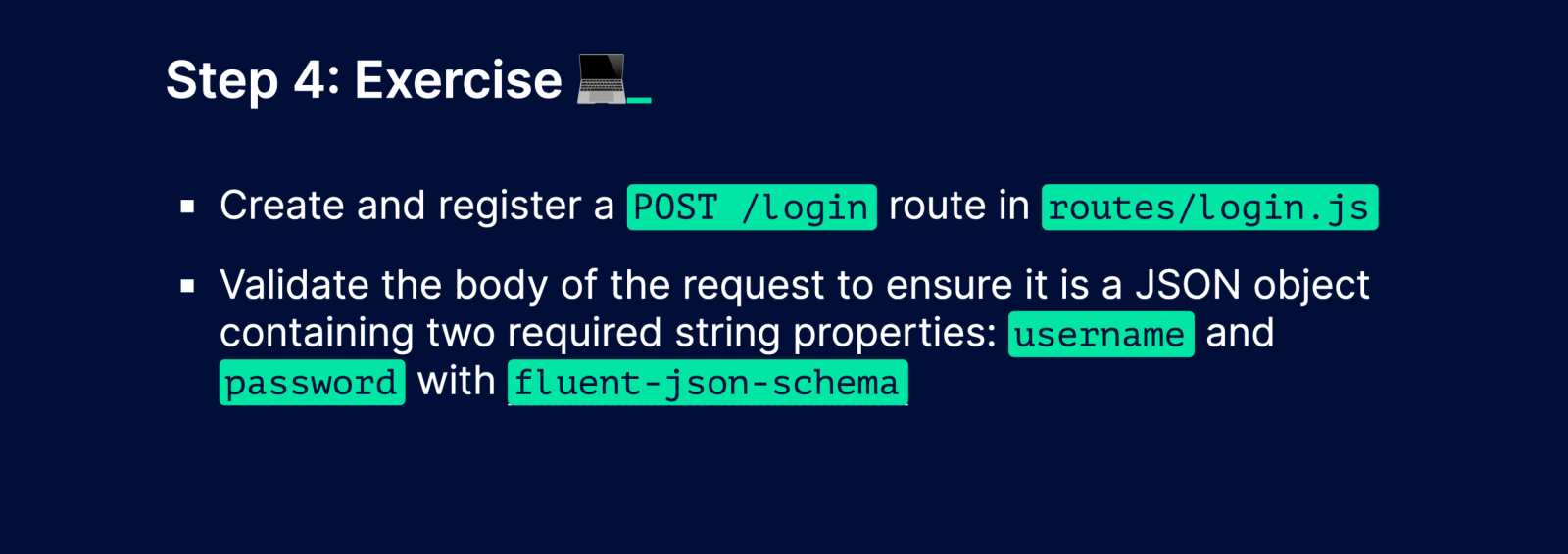 An example of an exercise you can find in a Nearform Open Source workshop.