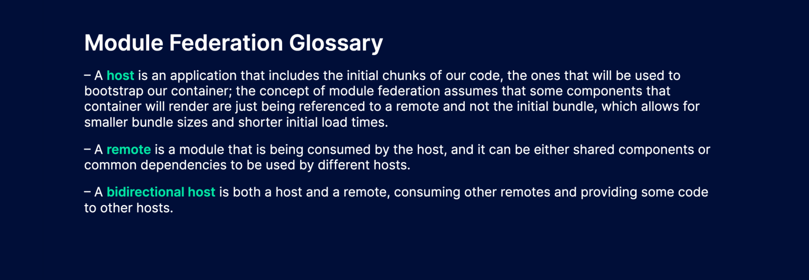 A module federation glossary.