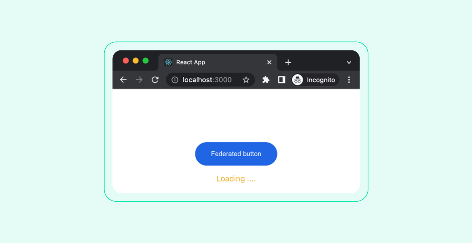 A federated button loading in a React app.